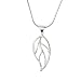 Olive N Figs Sterling Silver Leaf Pendant Necklace with 18\