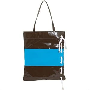 Majorca Flat Tote in Brown / Turquoise