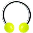Yellow Neon Disco Ball Horseshoe Circular Barbell
