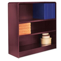 Alera Wood Veneer 3-Shelf Radius Corner Bookcase, Finished Back, 36 x 12 x 36, Mahogany... by Alera