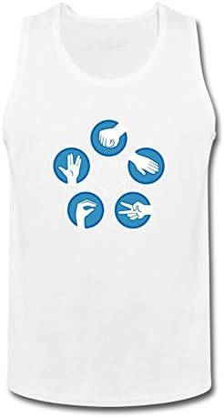 WUEUW Rock Paper Scissors Lizard Spock Funny Big Bang Theory Men's Vest Tank Top