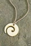 Hawaiian Necklace Mother of Pearl Carving Wave