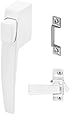 Prime-Line Products K 5145 Screen & Storm Door Latch Set, Diecast Construction, White, Push Button, Outswing