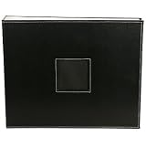 American Crafts 12 Inch by 12 Inch Leather D-Ring Album, Black by American & Efird