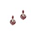 Red Enamel & Diamond Heart Earrings