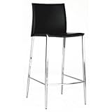 Set of 2 Modern Design Jenson Black Leather Bar Stools