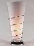 Contemporary Fabric & Chrome Metal Uplight Table Lamp