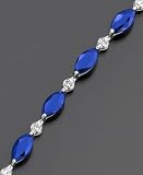 14k White Gold Sapphire (4-3/4 ct. t.w.) & Diamond Accent Bracelet