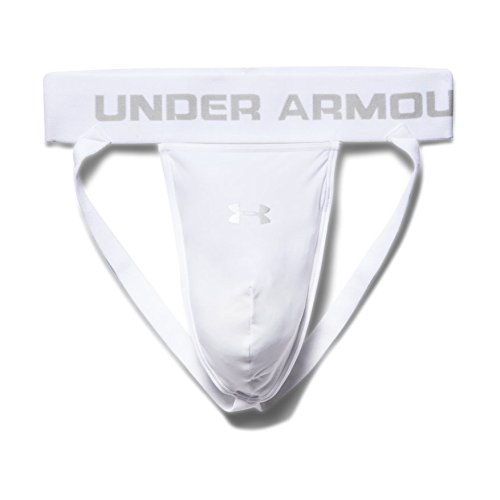 Under Armour Men's Performance Jockstrap with Cup Pocket, White/Silver