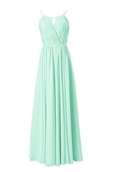 Lace-Up Chiffon Floor Length Full Length Scoop Neck Evening Dress/Bridesmaid Dress 
