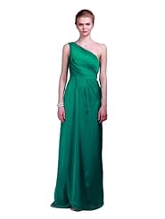 Draped Slit Sheath One Shoulder Chiffon/Satin Floor Length Evening Dress/Homecoming Dress/Bridesmaid Dress/Prom Dress/Party Dress 