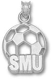 SMU Mustangs Solid Sterling Silver ''SMU'' Soccerball Pendant