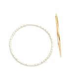 Large 14k Yellow Gold Thin Round Hoop Womens Earrings