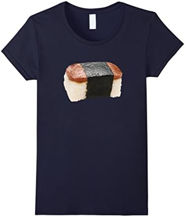 Women's Spam Musubi Japanese Food T-shirt Large Navy