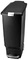 Simplehuman CW1320 Slim Plastic Step-On 10-1/2-Gallon Waste Can, Black