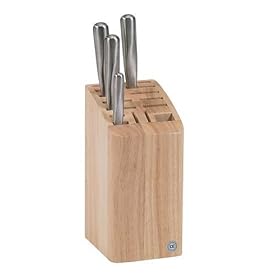 T&G Knife Block in Hevea with Slots for 12 Knives, Cleaver and Scissors