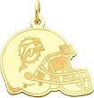 14K Gold NFL Miami Dolphins Football Helmet Charm