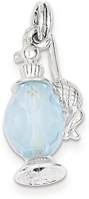 Sterling Silver Blue Glass Perfume Bottle Charm
