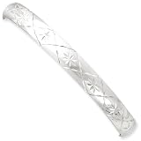 Sterling Silver 7mm Diamond-cut Flexible Bangle