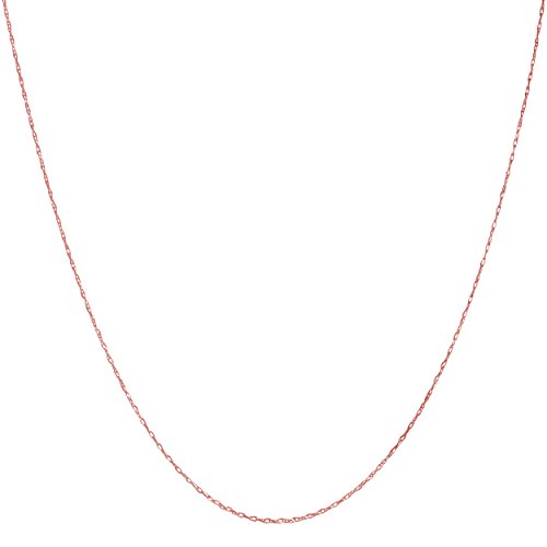 Solid 14k Rose Gold 0.8mm Rope Chain (14, 16, 18, 20, 22, 24 or 30 inch)
