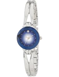 Armitron Womens 75-2967BLU NOW Silver-Tone Diamond Accent Bangle Bracelet Watch