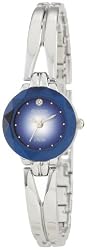 Armitron Women's 75-2967BLU NOW Silver-Tone Diamond Accent Bangle Bracelet Watch