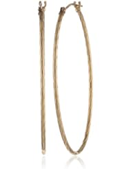 Duragold 14k Yellow Gold Tube Diamond Cut Oval Hoop Earrings