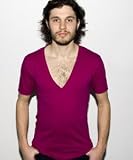 American Apparel Sheer Jersey Short Sleeve Deep V-Neck Shirt