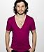  : American Apparel Sheer Jersey Short Sleeve Deep V-Neck Shirt