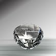 Clear Crystal Heart with "Happy Anniversary" engraving #435-C