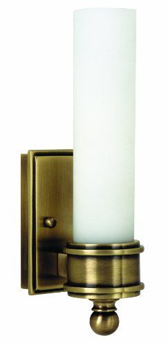 House Of Troy WL601-AB 10-1/4-Inch Cylinder Glass Wall Sconce, Antique Brass with White Glass Shade House Of Troy WL601-AB 10-1/4-Inch Cylinder Glass Wall Sconce, Antique Brass with White Glass Shade