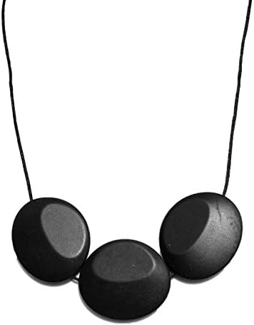 Peacemaker Jewelry Tri-Stone Silicone Teething Necklace (Black)