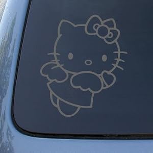 HELLO KITTY ANGEL - Vinyl Decal Sticker #A1401 | Vinyl Color: Silver