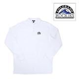 Colorado Rockies MLB Classic Pique Long Sleeve Polo Shirt (White) at Antigua