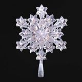 Clear Lighted Snowflake Starburst Christmas Tree Topper