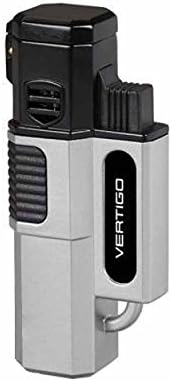 Vertigo by Lotus Hornet Quad 4 Torch Flame Single Action Cigar Lighter Silver