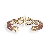 Sterling Silver 14 Karat Gold Plated Toe Ring with Flower Design