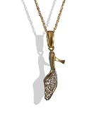 Review   / 9ct Gold Crystal Slipper Pendant & Gold Chain.