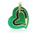 14 KT Yellow Gold Green Jade Heart Pendant 14K Charm