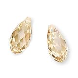 Swarovski 6010 Briolettes 13mm Crystal Golden Shadow X2
