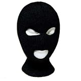 Thick & Comfy Full Face Stretch Knit Black Ski Mask