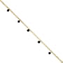 14k gold onyx anklet, 10 inch