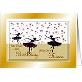 15th Birthday Niece  Dancing Girl silhouettes Card