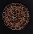 Cinnamon Brown Floral Crocheted Hair Bun Cover- MEDIUM