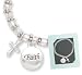 Faith Token & Cross Crystal Stretch Bracelet