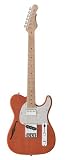 G&L Tribute ASAT Clsc Bluesboy Semi-Hollow Clear Orange with Maple Fretboard and Pearl Pickguard