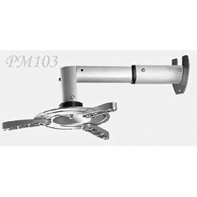 PM103 Universal Projector Wall Mount Bracket Telescopic for All Projectors Tilt &Swivel