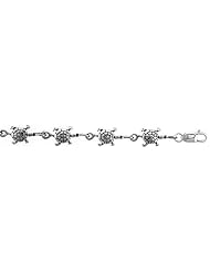 Sterling Silver Turtle Charm Bracelet , 3/8 inch (10 mm).