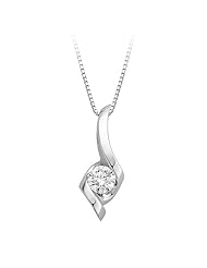 3/8 ct. Diamond Sirena Solitaire Pendant in 14K White Gold