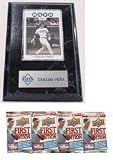 Carlos Pena Tampa Bay Rays Card plaque with 4 packs of Trading Cards